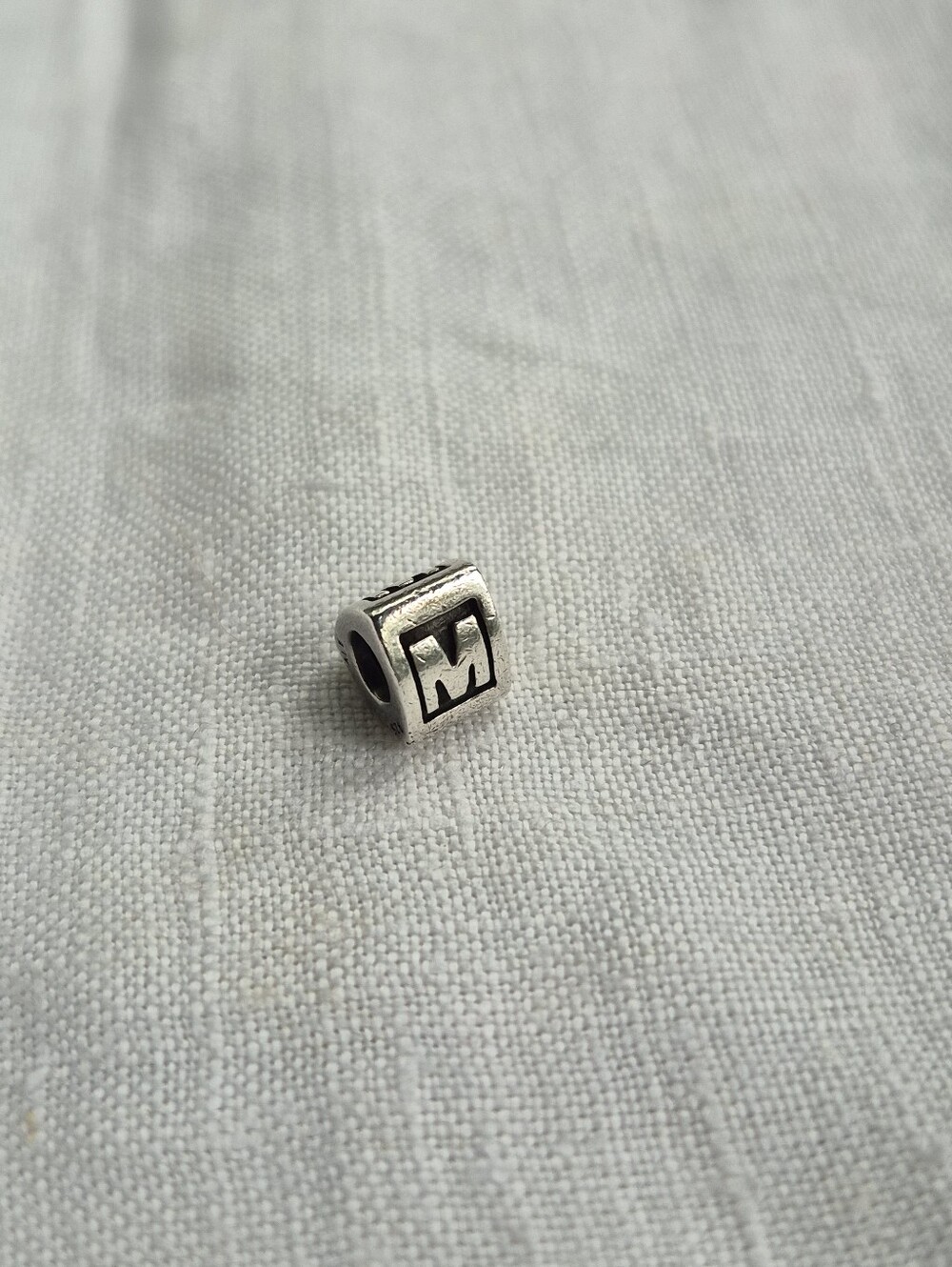 Pandora "M" Initial Silver Discontinued Charm